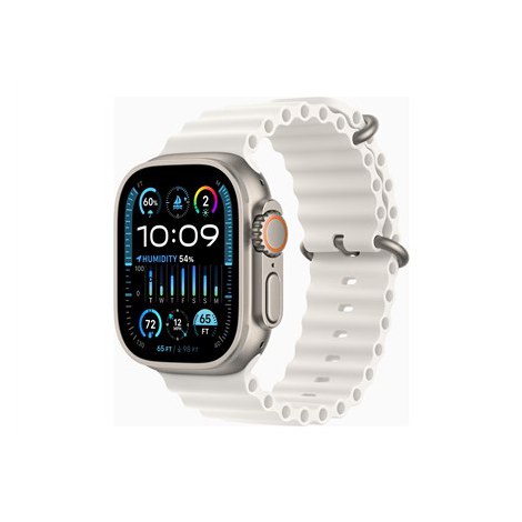 Apple Watch Ultra 2 GPS + Cellular, 49 mm tytanowa obudowa z białym paskiem oceanicznym Apple Ultra 2 Inteligentny zegarek 4G ty